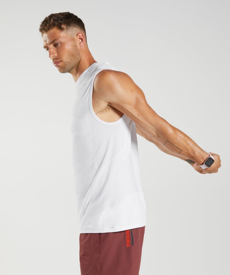 Men's Gymshark Apex Seamless Tanks White | CA 370D56